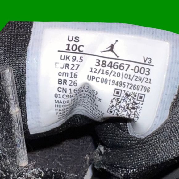 Nike Air Jordan 6 Retro Electric Green Baby Toddler Size 10C - Picture 6 of 6